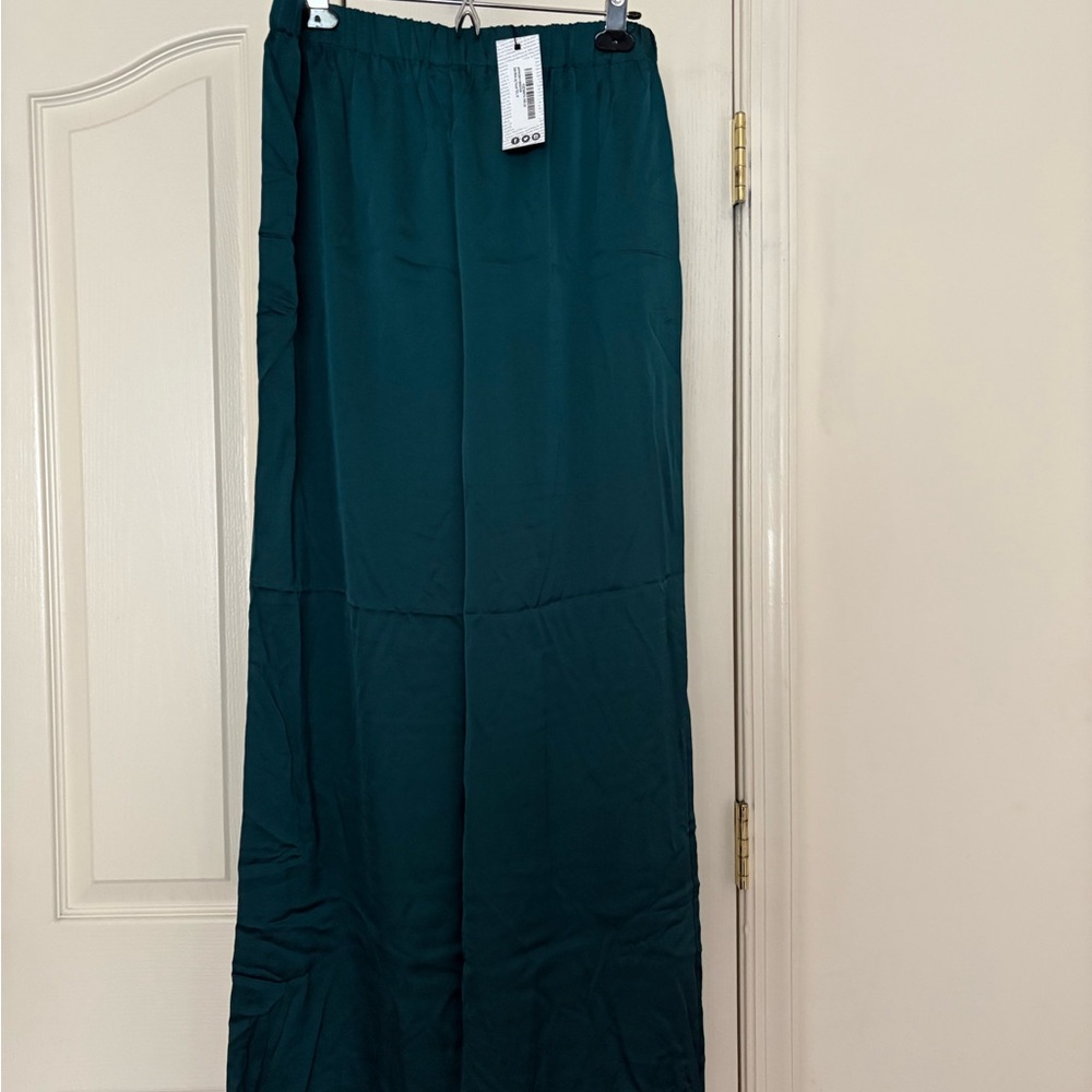 Boohoo Elegant Teal Wide Leg Pants